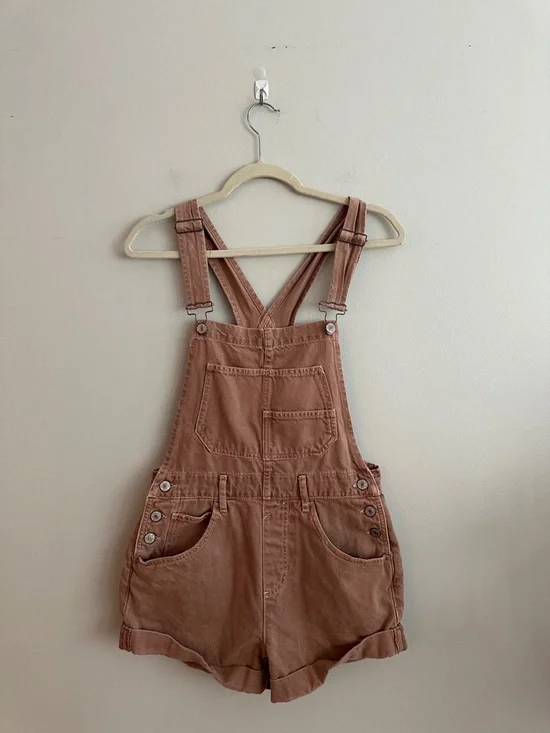 Free People Ziggy Overall Shortalls - Sand - Size XS - Picture 4 of 7